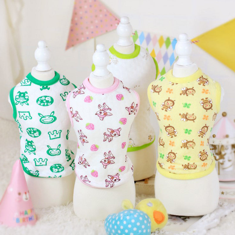 Cartoon Print Teacup Dog Vest