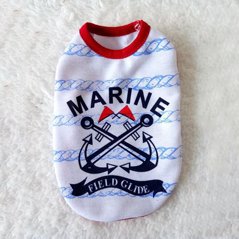 Marine Print Clothes For Teacup Puppies